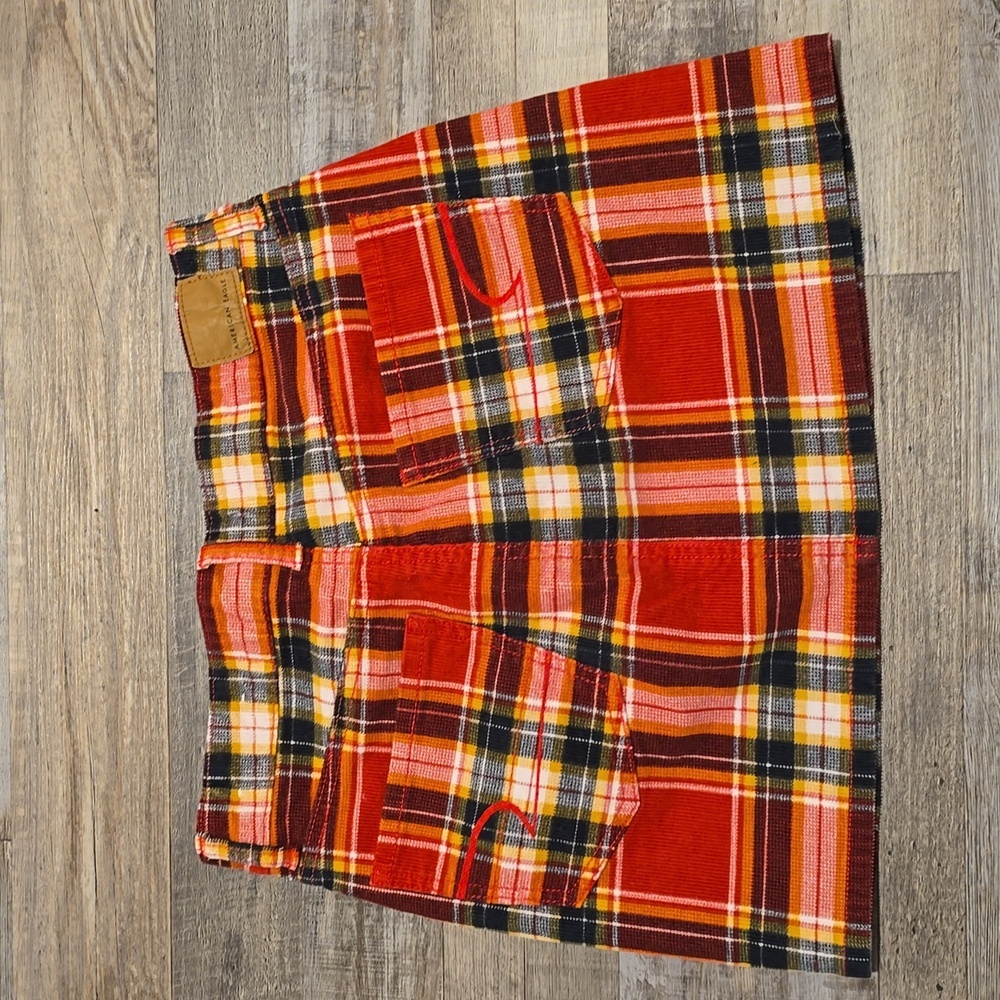 American Eagle Plaid Hi-Rise Mini Corduroy Mini Skirt| Size 4​ - Picture 9 of 11